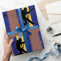 Barbados Cricket Wrapping Paper Roll Retro Vintage Sport Bajan Flag West Indies Cricket Fan