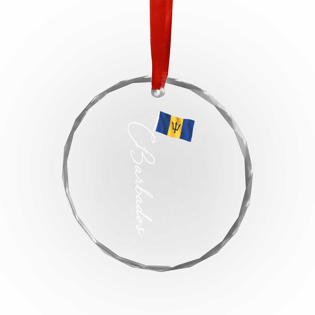 Barbados Flag Crystal Glass Ornament Elegant Barbados Pride Patriotic Island Heritage Gift