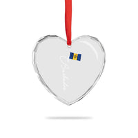 Barbados Flag Heart Crystal Glass Ornament Elegant Barbados Pride Patriotic Island Heritage Gift
