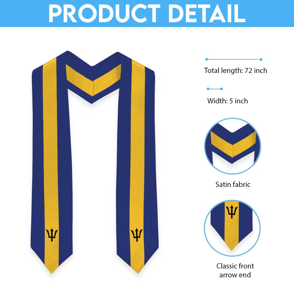 Barbados Graduation Stole Flag Style