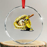 Baseball Banana Crystal Glass Ornament Funny Baseball Glove Drip Kids Youth Boys Girls