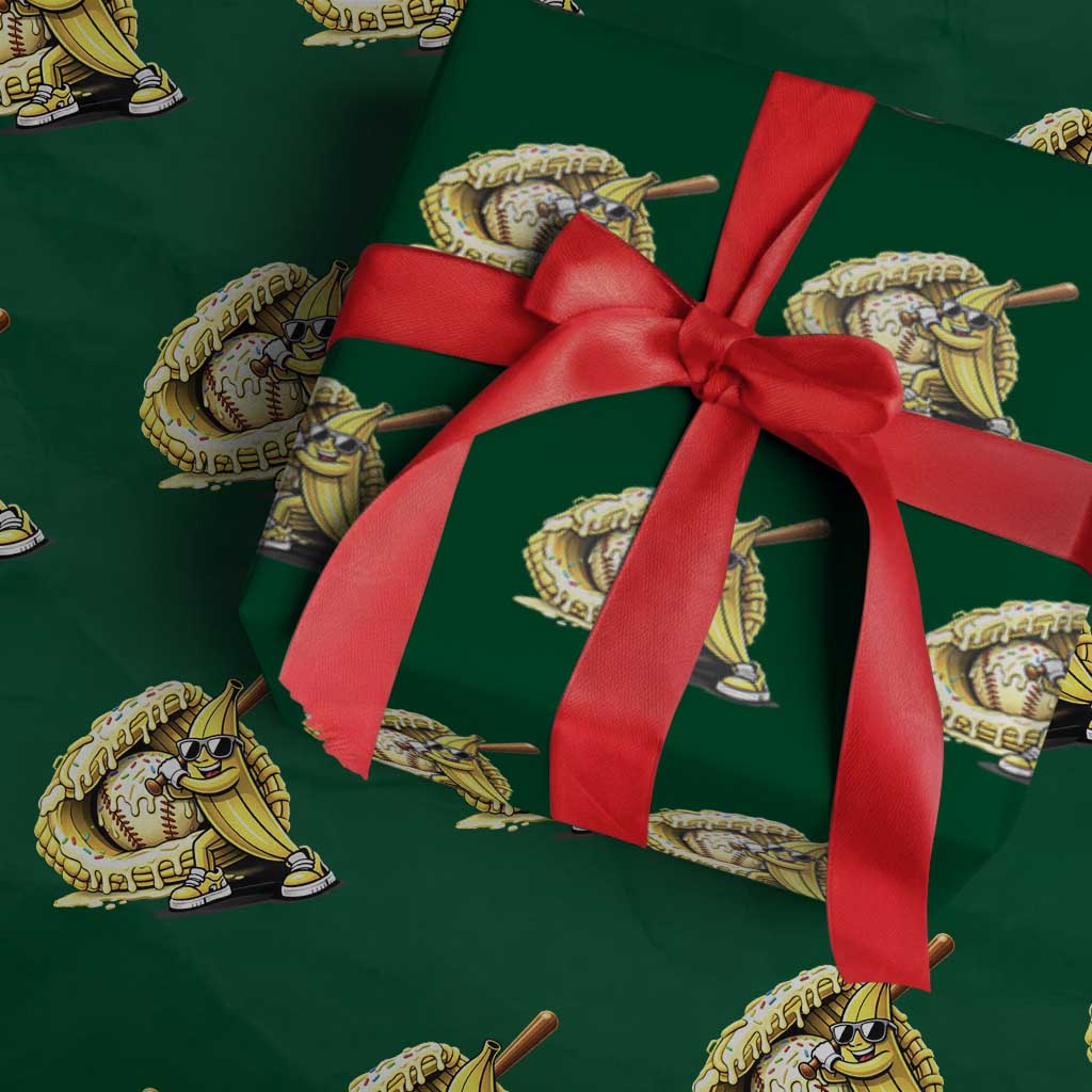 Baseball Banana Wrapping Paper Roll Funny Baseball Glove Drip Kids Youth Boys Girls