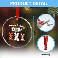 Baseball Basketball Football Easter Crystal Glass Ornament Cute Bunny Game Day Sports These Are My Peeps - Wonder Print Shop