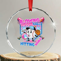 Baseball Blowing Bubbles Hitting Doubles Crystal Glass Ornament Sports Bubble Gum Lover