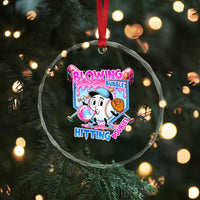 Baseball Blowing Bubbles Hitting Doubles Crystal Glass Ornament Sports Bubble Gum Lover