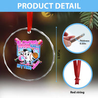 Baseball Blowing Bubbles Hitting Doubles Crystal Glass Ornament Sports Bubble Gum Lover