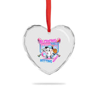 Baseball Blowing Bubbles Hitting Doubles Heart Crystal Glass Ornament Sports Bubble Gum Lover