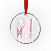 Baseball Breast Cancer Crystal Glass Ornament Pink Ribbon Strike Out Breast Cancer American Flag TS10