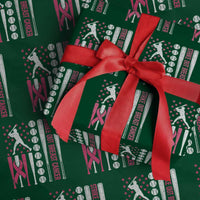 Baseball Breast Cancer Wrapping Paper Roll Pink Ribbon Strike Out Breast Cancer American Flag - Wonder Print Shop