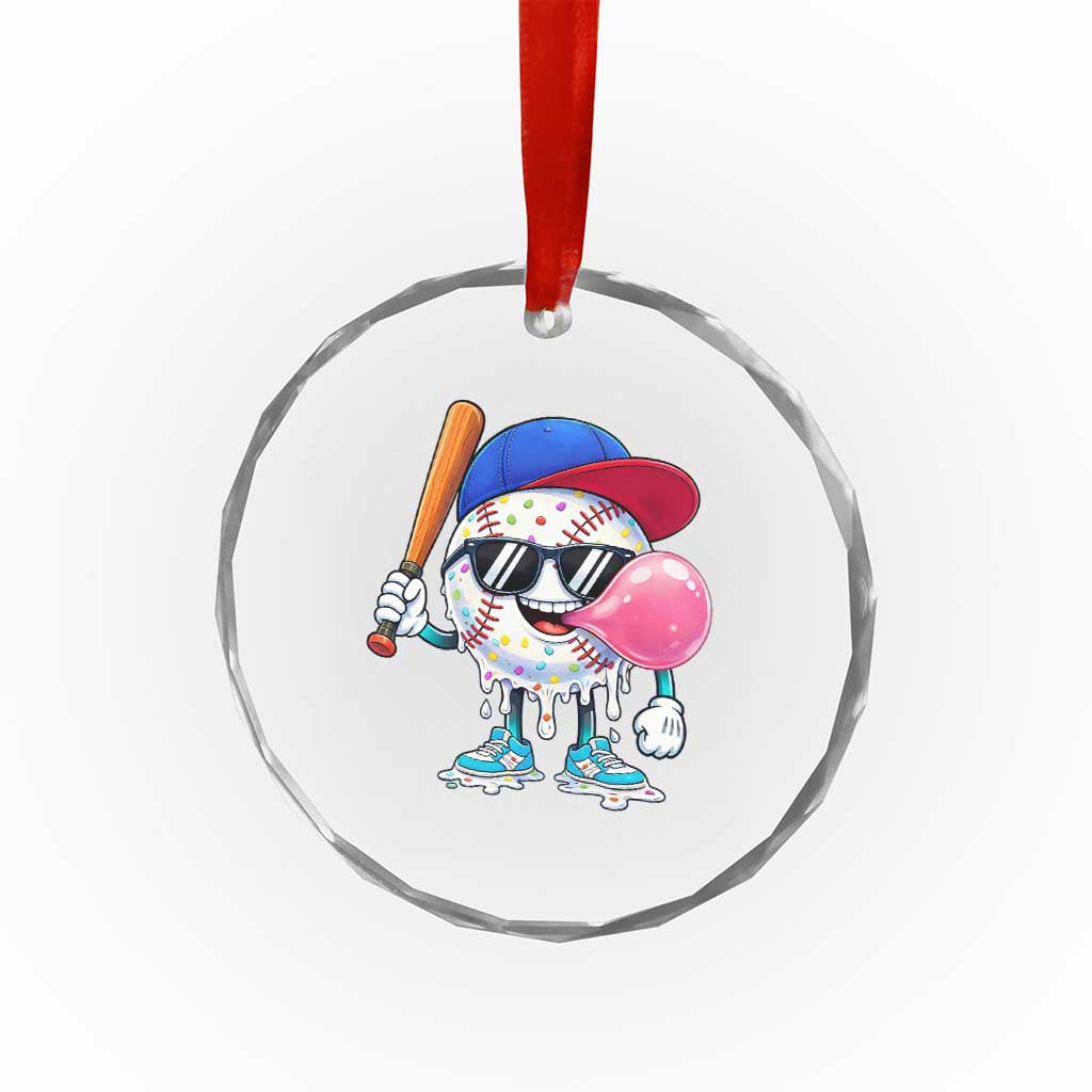 Baseball Bubble Gum Sports Game Day Crystal Glass Ornament
