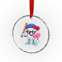 Baseball Bubble Gum Sports Game Day Crystal Glass Ornament