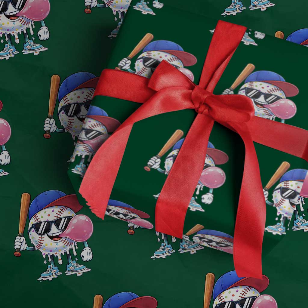 Baseball Bubble Gum Sports Game Day Wrapping Paper Roll
