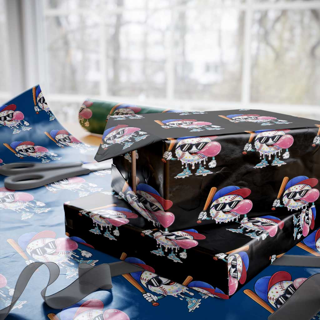 Baseball Bubble Gum Sports Game Day Wrapping Paper Roll