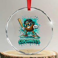 Baseball Coconut Crystal Glass Ornament Funny Graffiti Splatter Sports