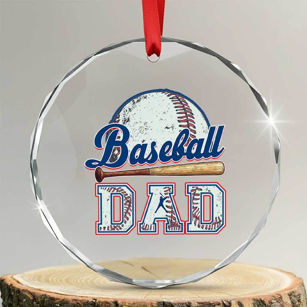 Baseball Dad Crystal Glass Ornament Baseball Sport Lovers For Father's Day - Wonder Print Shop