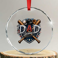 Baseball Dad Est 2026 Crystal Glass Ornament New Dad Father's Day Gift