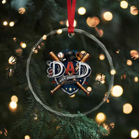 Baseball Dad Est 2026 Crystal Glass Ornament New Dad Father's Day Gift