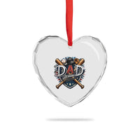Baseball Dad Est 2026 Heart Crystal Glass Ornament New Dad Father's Day Gift