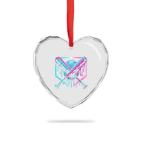 Baseball Drip Ice Cream Dripping Heart Crystal Glass Ornament - Wonder Print Shop