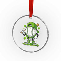 Baseball Drip Icecream Crystal Glass Ornament Youth Boy St Patricks Day Shamrock Green