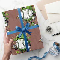 Baseball Drip Icecream Wrapping Paper Roll Youth Boy St Patricks Day Shamrock Green