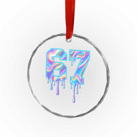 Baseball Drip Number 67 Player Crystal Glass Ornament Funny Six Seven Meme 67th Birthday Holographic Dripping - Wonder Print Shop