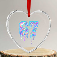 Baseball Drip Number 67 Player Heart Crystal Glass Ornament Funny Six Seven Meme 67th Birthday Holographic Dripping - Wonder Print Shop