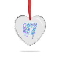 Baseball Drip Number 67 Player Heart Crystal Glass Ornament Funny Six Seven Meme 67th Birthday Holographic Dripping - Wonder Print Shop