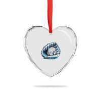 Baseball Drip Sprinkles Ice Cream Heart Crystal Glass Ornament Ball and Glove Dripping - Wonder Print Shop