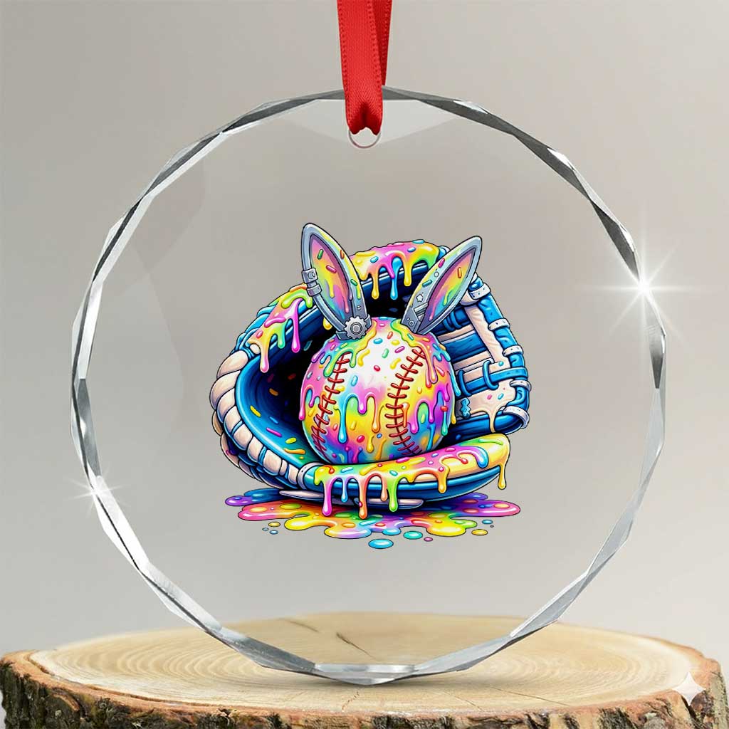 Baseball Easter Crystal Glass Ornament Drip Ice Cream Sprinkles Baseball Glove