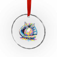 Baseball Easter Crystal Glass Ornament Drip Ice Cream Sprinkles Baseball Glove