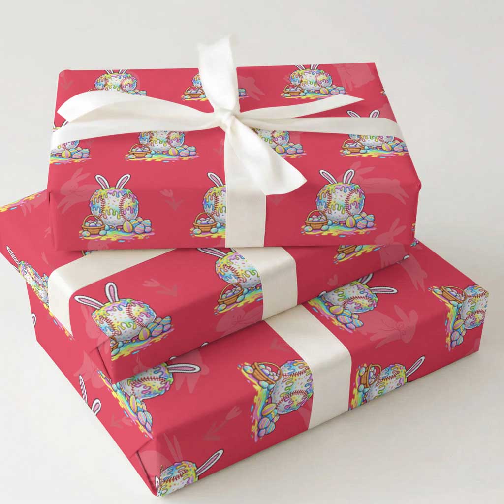 Baseball Easter Drip Ice Cream Sprinkles Egg Gift Wrapping Paper Roll