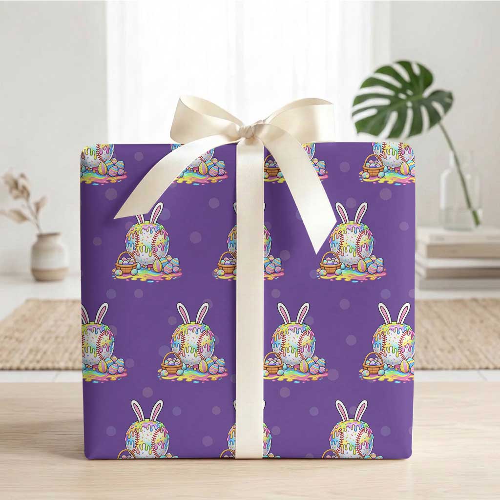 Baseball Easter Drip Ice Cream Sprinkles Egg Gift Wrapping Paper Roll