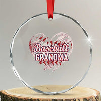 Baseball Grandma Crystal Glass Ornament Vintage Baseball Heart Game Day