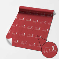 Baseball Heartbeat Line Wrapping Paper Roll Vintage Sports Lover Gift