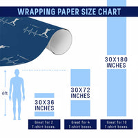 Baseball Heartbeat Line Wrapping Paper Roll Vintage Sports Lover Gift