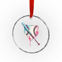 Baseball Home Plate Drip With Sprinkles Crystal Glass Ornament TS02