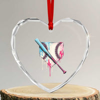 Baseball Home Plate Drip With Sprinkles Heart Crystal Glass Ornament - Wonder Print Shop