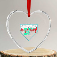 Baseball Home Plate Dripping Ice Cream Heart Crystal Glass Ornament Respect The Drip Social Club Sprinkles - Wonder Print Shop