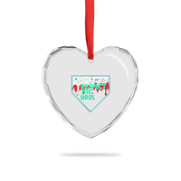 Baseball Home Plate Dripping Ice Cream Heart Crystal Glass Ornament Respect The Drip Social Club Sprinkles - Wonder Print Shop