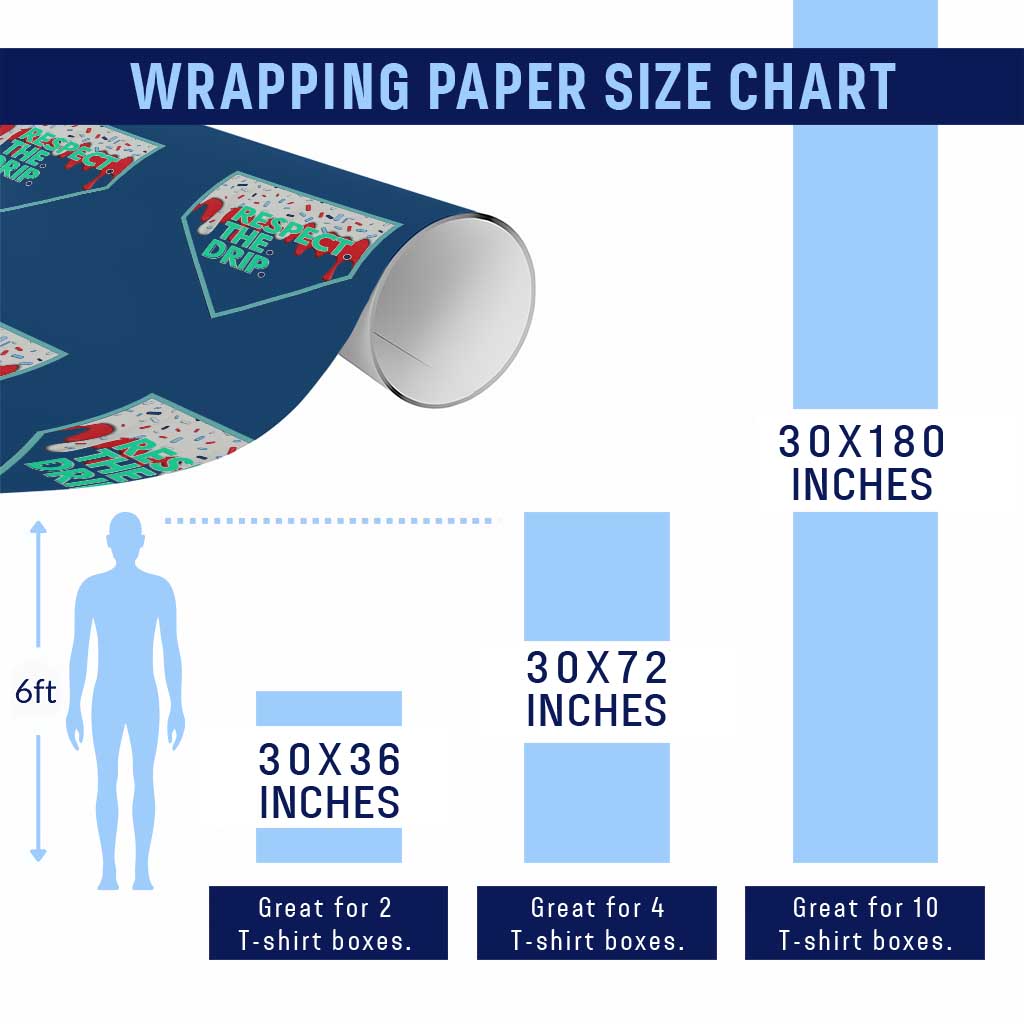 Baseball Home Plate Dripping Ice Cream Wrapping Paper Roll Respect The Drip Social Club Sprinkles - Wonder Print Shop