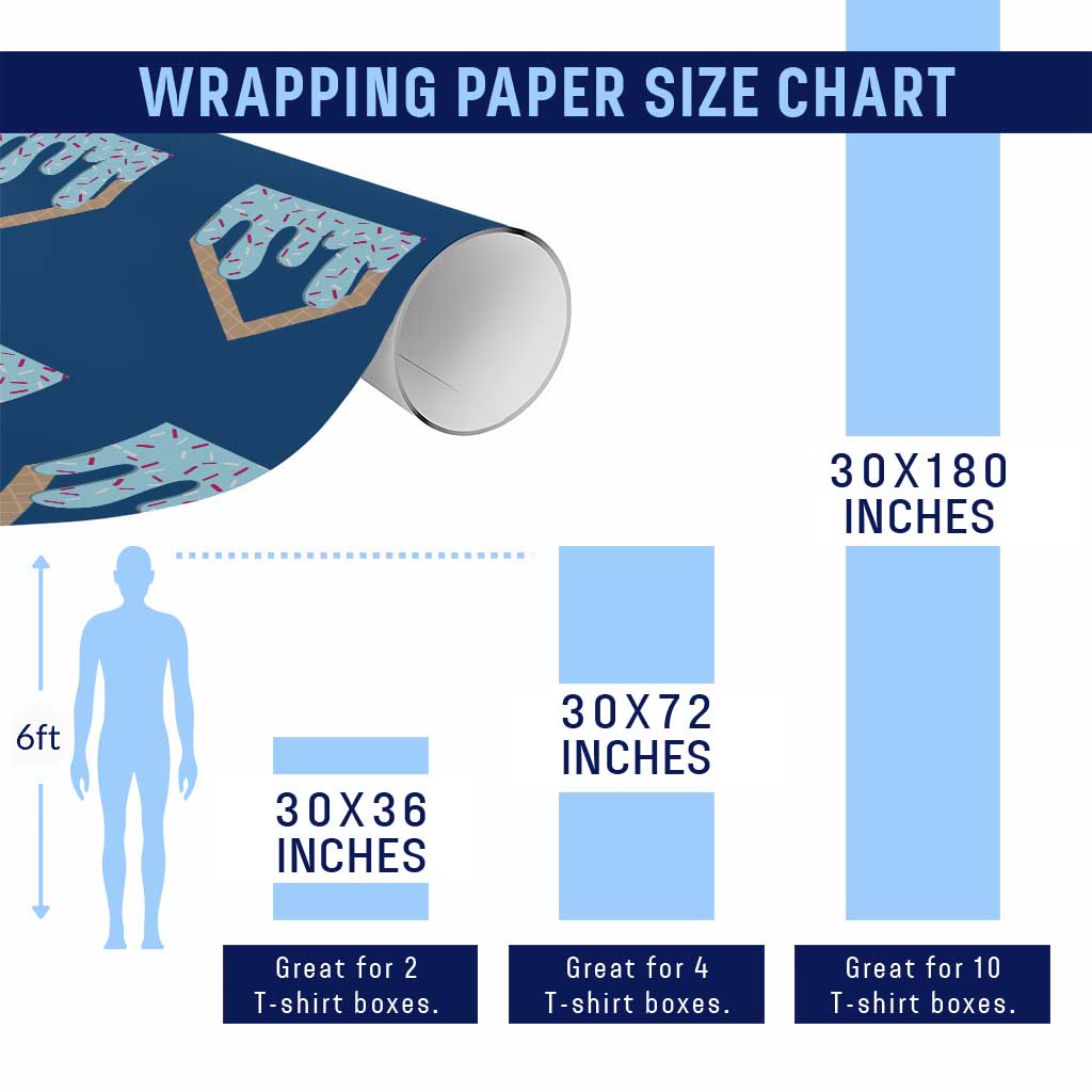 Baseball Ice Cream Dripping Wrapping Paper Roll Home Plate Drip - Wonder Print Shop