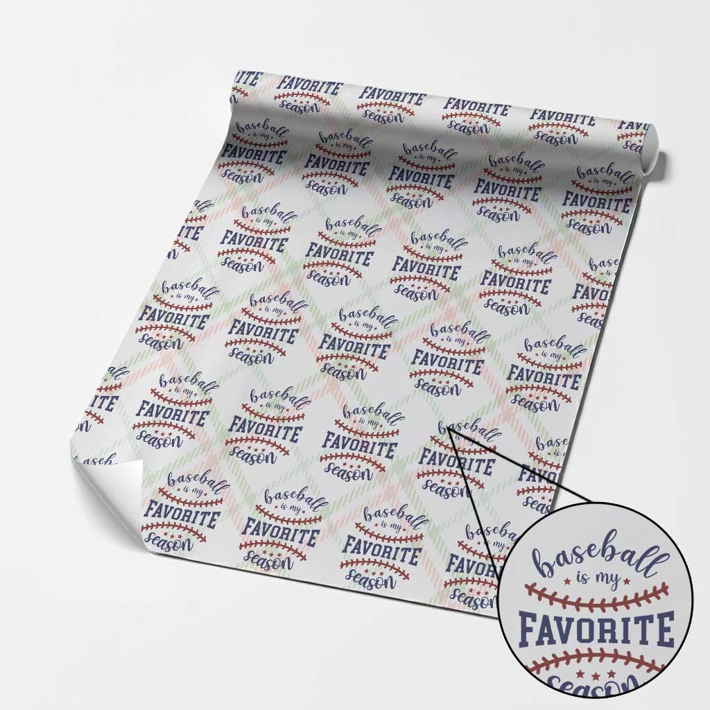 Baseball Is My Favorite Season Wrapping Paper Roll Sports Fan Gift