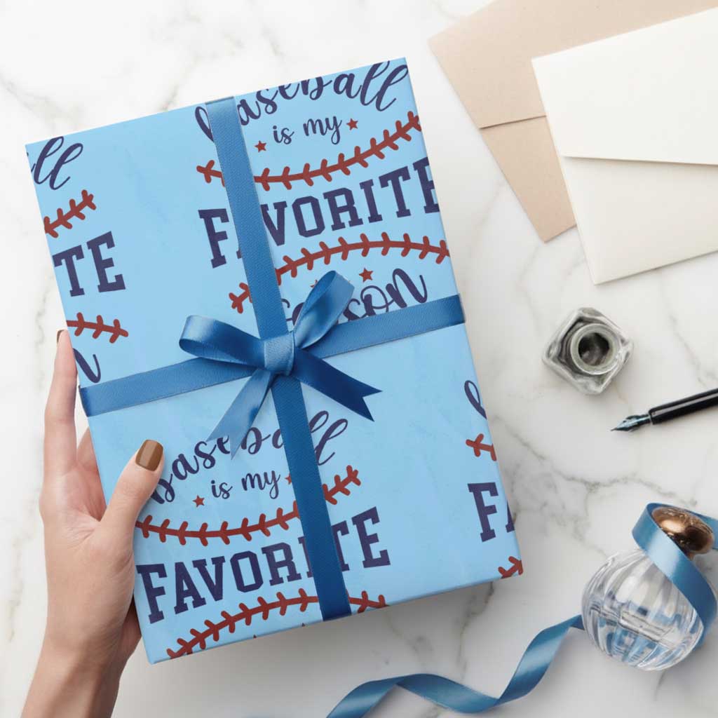 Baseball Is My Favorite Season Wrapping Paper Roll Sports Fan Gift