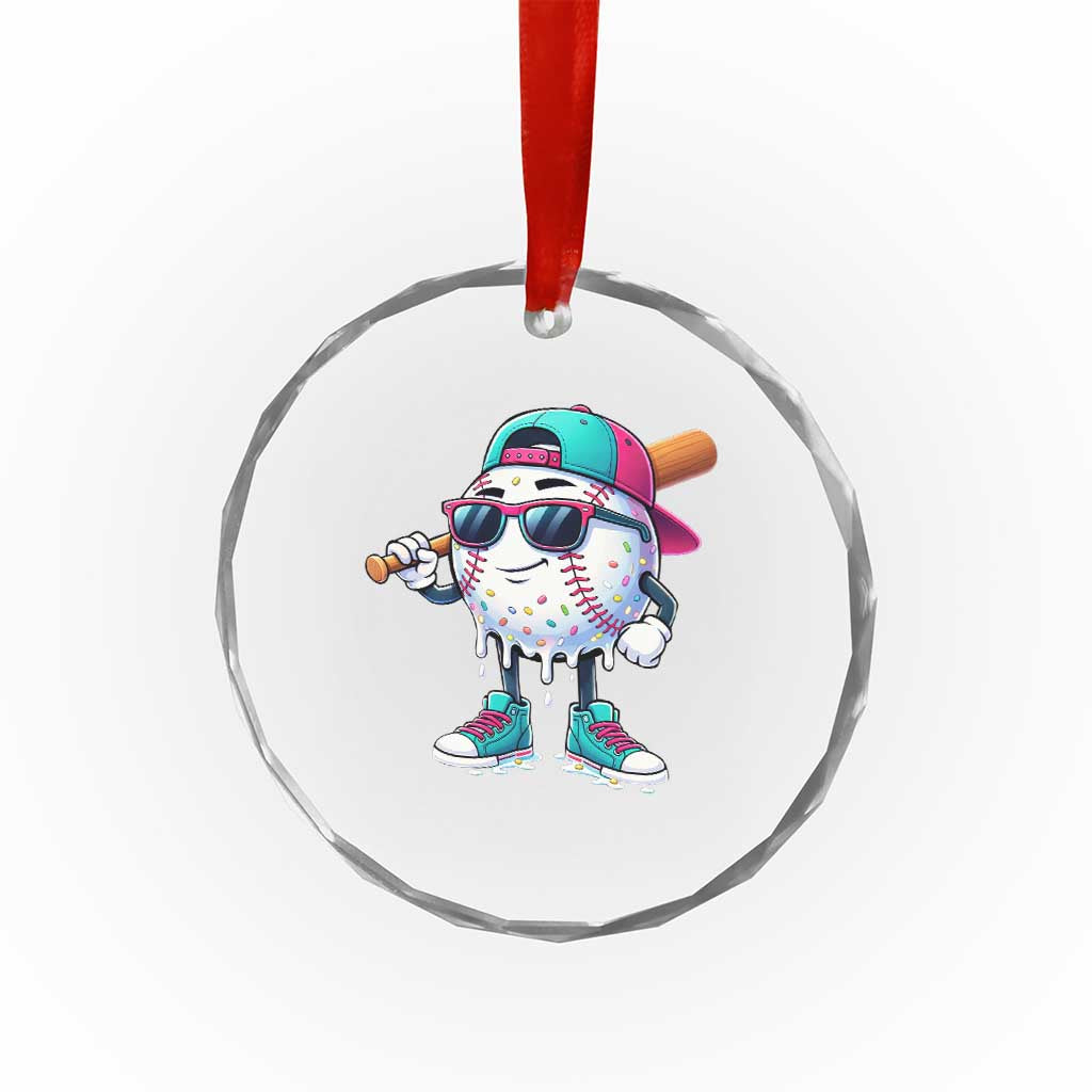 Baseball Life Style Crystal Glass Ornament Youth Drip Baseball Boys Kid