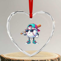 Baseball Life Style Heart Crystal Glass Ornament Youth Drip Baseball Boys Kid