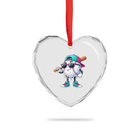 Baseball Life Style Heart Crystal Glass Ornament Youth Drip Baseball Boys Kid