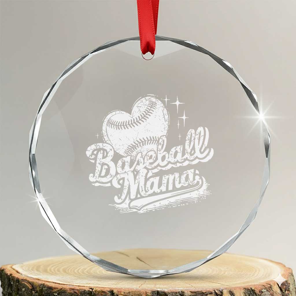 Baseball Mama Crystal Glass Ornament Baseball Season Mom Raising Ballers