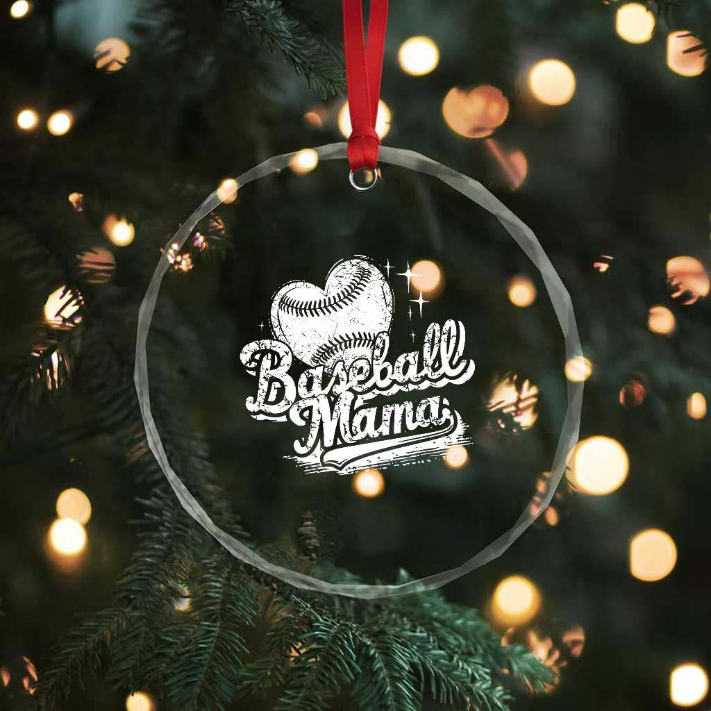 Baseball Mama Crystal Glass Ornament Baseball Season Mom Raising Ballers