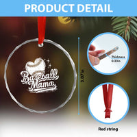 Baseball Mama Crystal Glass Ornament Baseball Season Mom Raising Ballers